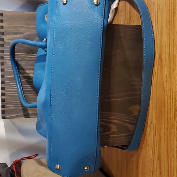 Michael Kors Hamilton Turquoise Blue Leather Bag with Chains. Perfect for season - Picture 12 of 16